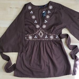 NWT Vintage Style Bell Sleeves Fit & Flare Blouse